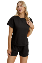 Load image into Gallery viewer, Double Take Full Size Texture Short Sleeve Top and Shorts Set
