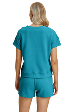 Load image into Gallery viewer, Double Take Full Size Texture Short Sleeve Top and Shorts Set
