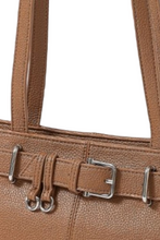 Load image into Gallery viewer, Fame Belt Strap Textured Faux Leather Shoulder Bag
