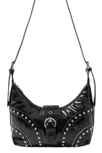 Load image into Gallery viewer, Fame Faux Leather Studded Trim Shoulder Bag
