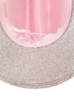 Load image into Gallery viewer, Fame Pave Rhinestone Trim Faux Suede Hat
