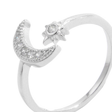 Load image into Gallery viewer, 925 Sterling Silver Moon Open Ring

