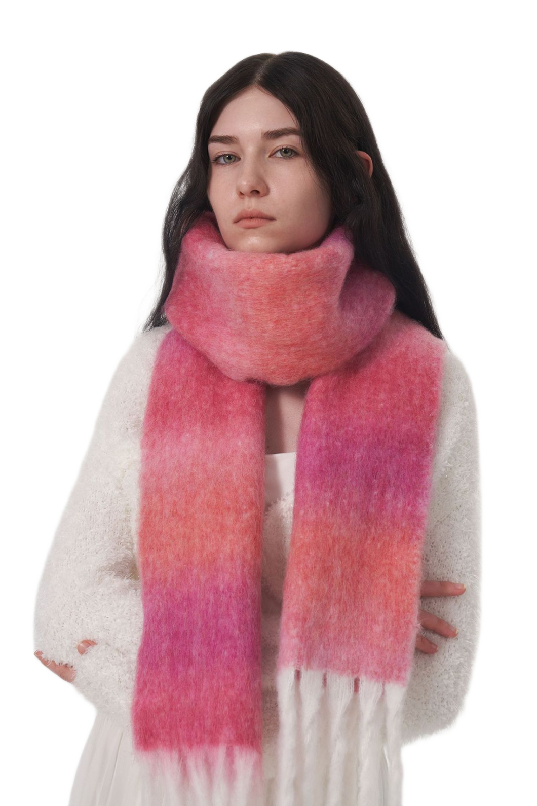 Fringe Gradient Thermal Scarf