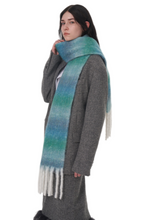Load image into Gallery viewer, Fringe Gradient Thermal Scarf
