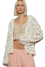 Load image into Gallery viewer, POL Lace Crochet Open Front Hooded Cardigan
