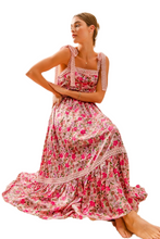 Load image into Gallery viewer, SO ME Floral Maxi Dress With Ribbon Tie Lace Strap
