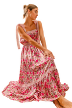 Load image into Gallery viewer, SO ME Floral Maxi Dress With Ribbon Tie Lace Strap
