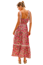 Load image into Gallery viewer, SO ME Floral Maxi Dress With Ribbon Tie Lace Strap
