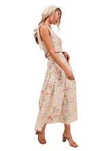 Load image into Gallery viewer, SO ME Floral Printed Woven Shoulder Bow Tie Top and Skirt Set
