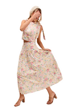 Load image into Gallery viewer, SO ME Floral Printed Woven Shoulder Bow Tie Top and Skirt Set
