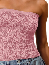 Load image into Gallery viewer, SO ME Jacquard Floral Two Tone Seamless Tube Top
