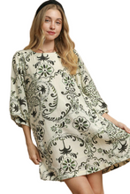 Load image into Gallery viewer, Umgee Boho Printed Balloon Sleeve Mini Dress
