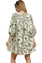 Load image into Gallery viewer, Umgee Boho Printed Balloon Sleeve Mini Dress
