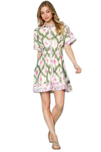 Load image into Gallery viewer, Umgee Ethnic Print Short Sleeve Mini Shirt Dress
