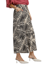Load image into Gallery viewer, Umgee Palm Leaf Print Wide Leg Culotte Pants
