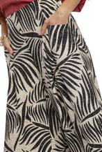 Load image into Gallery viewer, Umgee Palm Leaf Print Wide Leg Culotte Pants

