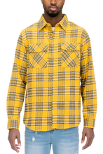 Load image into Gallery viewer, WEIV Men&#39;s Full Size Long Sleeve Flannel Full Plaid Checkered Shirt Plus Size
