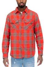 Load image into Gallery viewer, WEIV Men&#39;s Full Size Long Sleeve Flannel Full Plaid Checkered Shirt Plus Size
