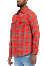 Load image into Gallery viewer, WEIV Men&#39;s Full Size Long Sleeve Flannel Full Plaid Checkered Shirt Plus Size
