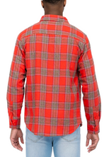 Load image into Gallery viewer, WEIV Men&#39;s Full Size Long Sleeve Flannel Full Plaid Checkered Shirt Plus Size
