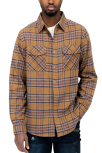 Load image into Gallery viewer, WEIV Men&#39;s Full Size Long Sleeve Flannel Full Plaid Checkered Shirt Plus Size

