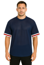 Load image into Gallery viewer, WEIV Men&#39;s Mesh Sleeve Tape Athletic T-shirt
