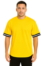 Load image into Gallery viewer, WEIV Men&#39;s Mesh Sleeve Tape Athletic T-shirt
