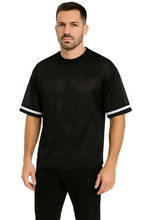 Load image into Gallery viewer, WEIV Men&#39;s Mesh Sleeve Tape Athletic T-shirt
