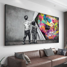 Load image into Gallery viewer, Children&#39;s Graffiti Wall Art Canvas Abstract
