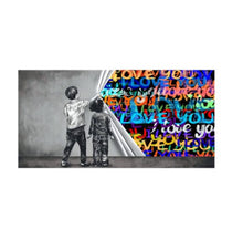 Load image into Gallery viewer, Children&#39;s Graffiti Wall Art Canvas Abstract
