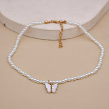 Load image into Gallery viewer, European And American Opal Bow Knot Pearl Necklace Women
