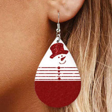 Load image into Gallery viewer, Snowman PU Leather Dangle Earrings
