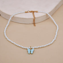 Load image into Gallery viewer, European And American Opal Bow Knot Pearl Necklace Women
