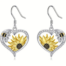 Load image into Gallery viewer, Cute Lady Animal Bee Sunflower Heart Earrings
