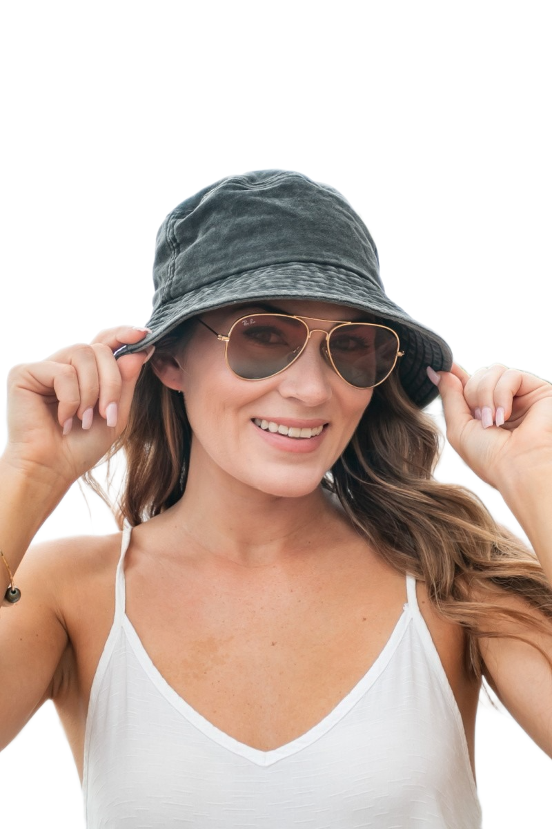 Solid Distressed Bucket Hat