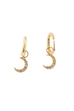 Load image into Gallery viewer, Crescent Moon Charm Huggie Hoop Earrings

