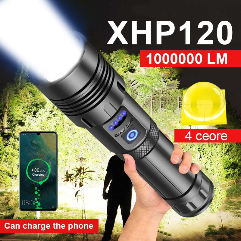 XHP 120 Powerful Led Flashlight “Rechargeable”