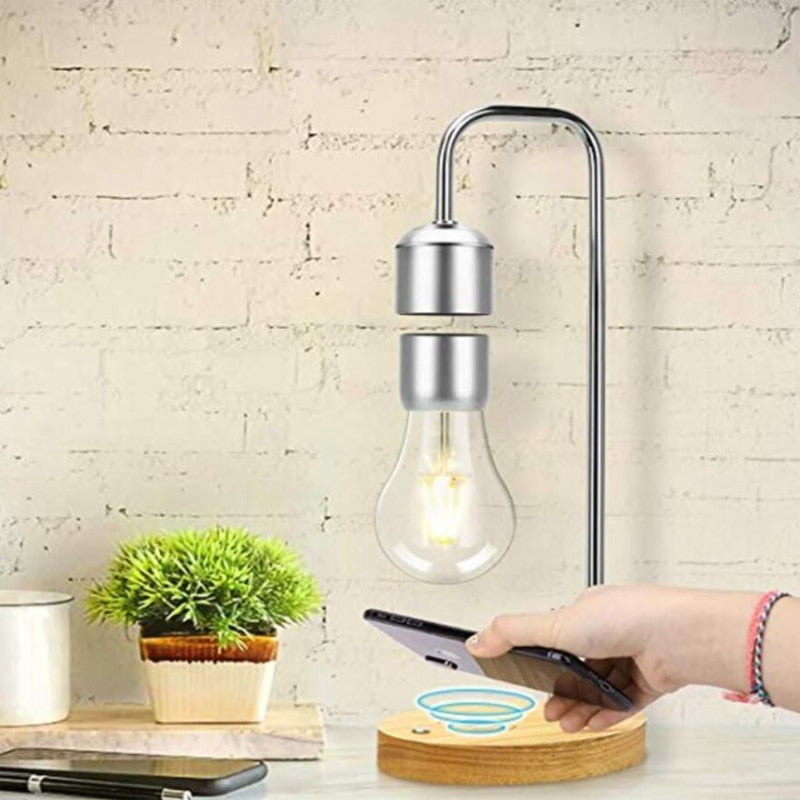 Levitating Light Bulb with Wireless Charging Base
